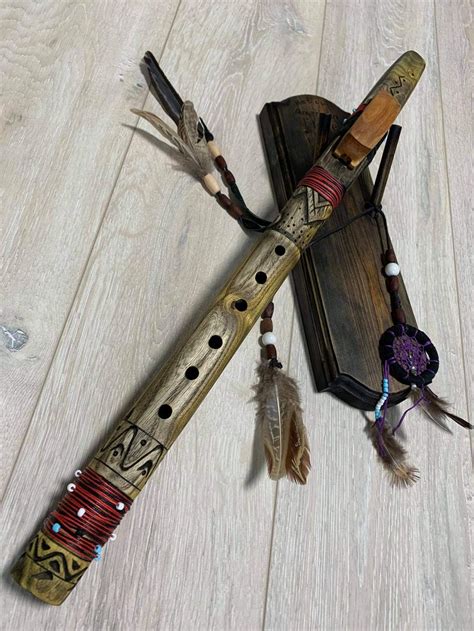 Native American Flute Handmade Wood Carving Flute Key Of A G Etsy