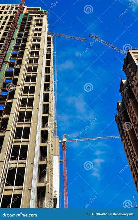 The Tall Building Is Under Construction Stock Photo Image Of Divided