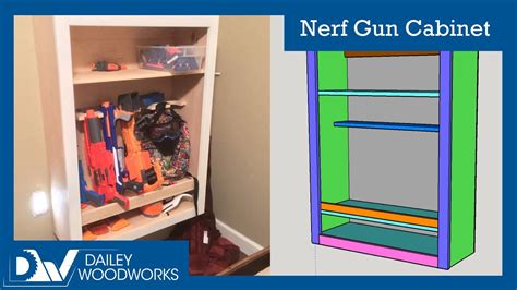 Make this cheap but cool, tactical looking cabinet. Nerf Gun Cabinet - How To Build One With Your Kids - YouTube