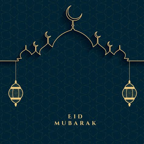 One response to being wished eid mubarak is to say 'kahir mubarak' which in turn wishes well on the person who greeted you. Free Vector | Eid mubarak festival card in golden and black colors