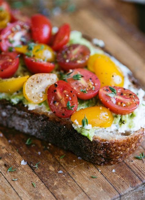 Loaded Avocado Toast Recipe Topped With Tomatoes Thyme And Ricotta