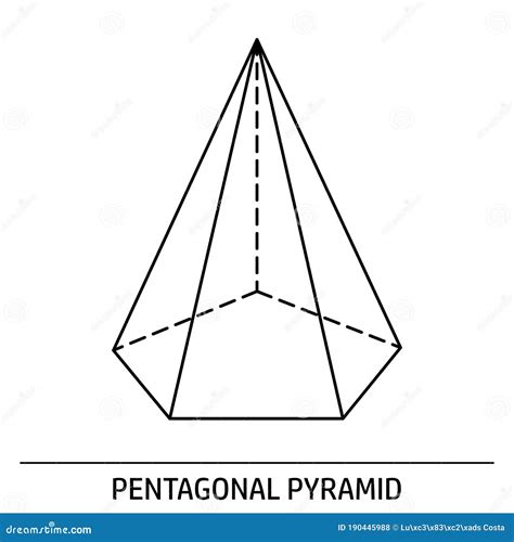 Pentagonal Pyramid Outline Icon Stock Illustration Illustration Of