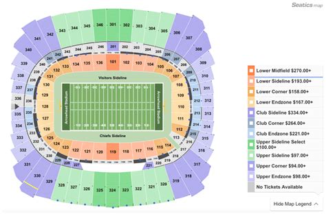 Arrowhead Stadium Seating Chart Ticketmaster Elcho Table