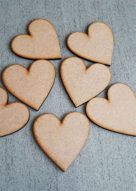 Plain Wooden Hearts - 6cm ( Pack of 10 )