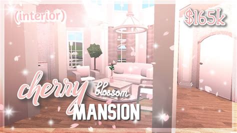 Roblox Bloxburg Cherry Blossom Mansion Interior House Build Youtube
