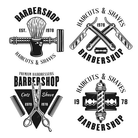 Premium Vector Barbershop Set Of Emblems