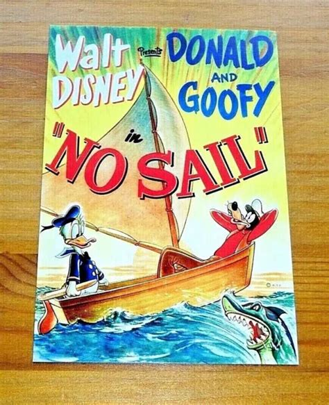 Disney Klassische Filmpostkarte Goofy And Donald No Sail 1945
