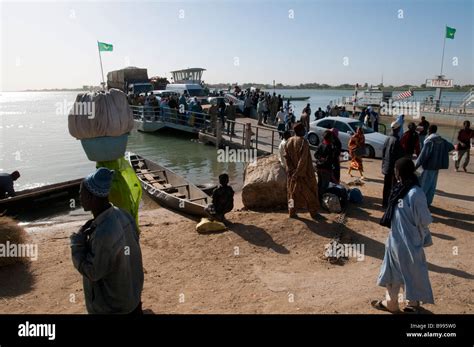 West Africa Mauritania Rosso Ferry Crossing Over Senegal River Border Crossing Into Senegal
