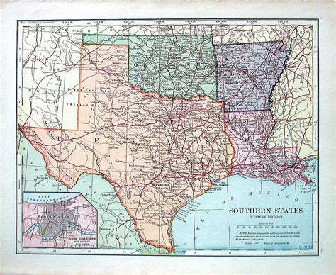 Us State Map Southern States Texas Oklahoma Arkansas