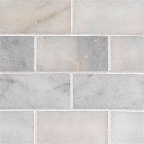 Greecian White Marble Subway Tile 3x6 Msi Surfaces