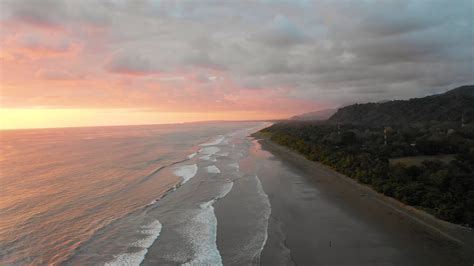 Aerial View Of The Beach Shore In Dominical Costa Rica Stock Video