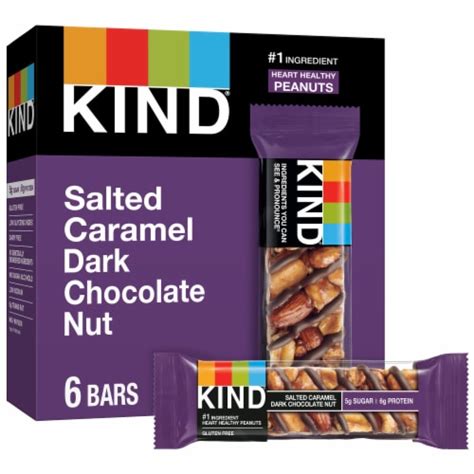 kind salted caramel dark chocolate nut bars 6 ct kroger
