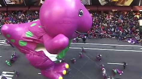 Barney The Dinosaur Balloon Is Ripped Apart By Winds In 1997 New York