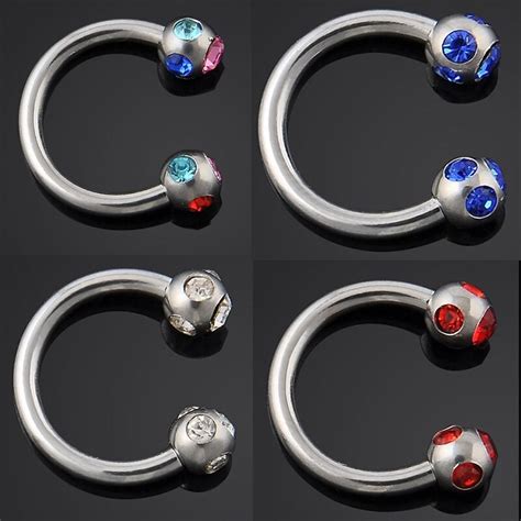 1pcorder Andoized Silver Stainless Steel Circular Barbell