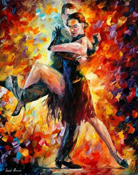 Artstation Joyful Tango — Palette Knife Oil Painting On Canvas By