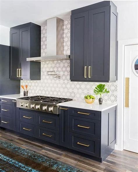 Navy Blue Cabinets Kitchen A Timeless Classic Decoomo