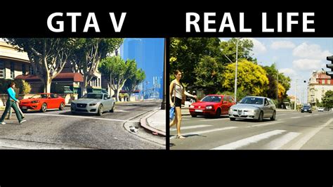 Gta V Vs Real Life Side By Side Part 1 Youtube