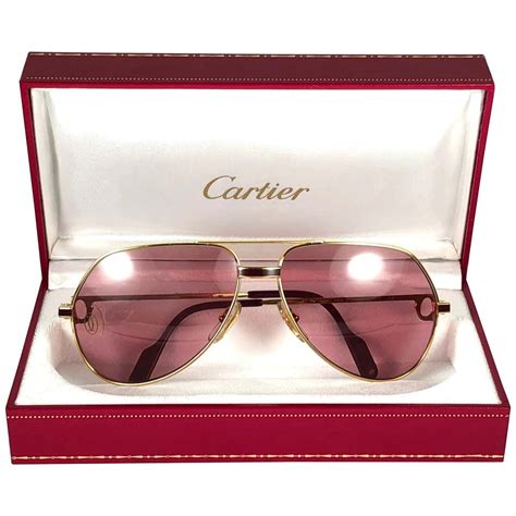 Cartier Laque De Chine Aviator Gold 59mm Heavy Plated Sunglasses France At 1stdibs Cartier