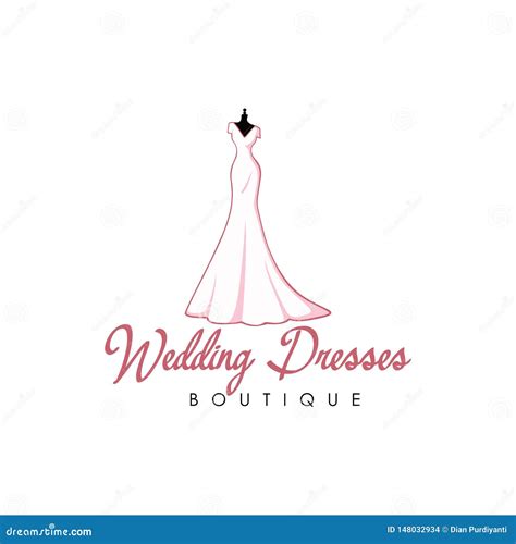 Beautiful Pink Bridal Boutique Logo Wedding Dresses Logo Sign Icon