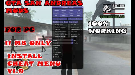 How To Download Gta San Andreas Cheat Menu V For Pc Gamemodderex Youtube