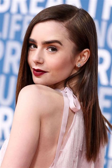 Lily Collins Side Parted Hairstyle Is The Ultimate Autumnal Look From