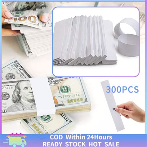 300 Pack Cash Money Band Blank Self Adhesive Currency Straps Wrappers