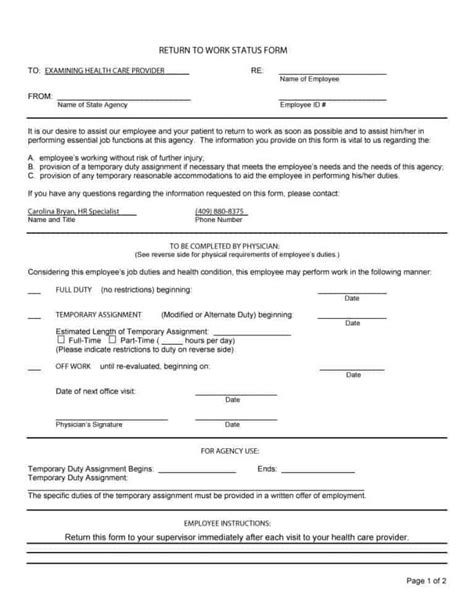 We cannot respond to questions sent through this form. return to work form 32 in 2020 | Return to work form, Return to work, Doctors note template