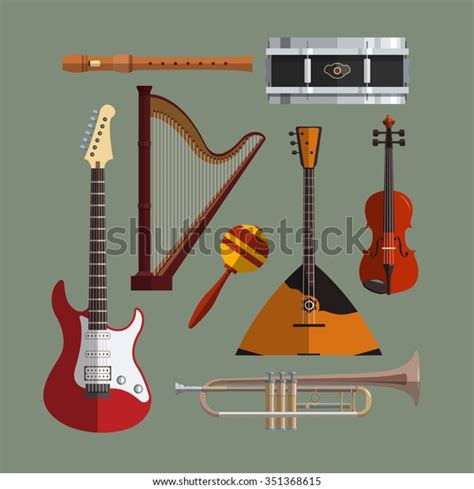 Musical Instruments Collection Music Icon Vector Stock Vector Royalty