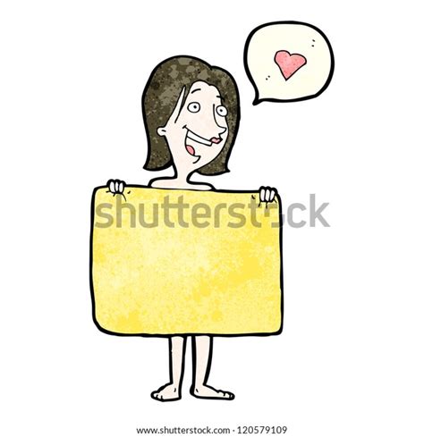Cartoon Naked Woman Behind Towel Stock Vector Royalty Free 120579109 Shutterstock