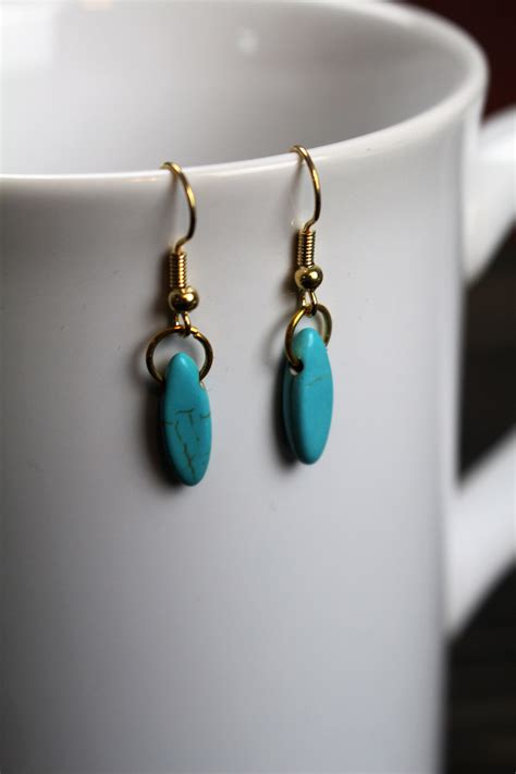 Turquoise Bead Earrings Handmade Etsy UK