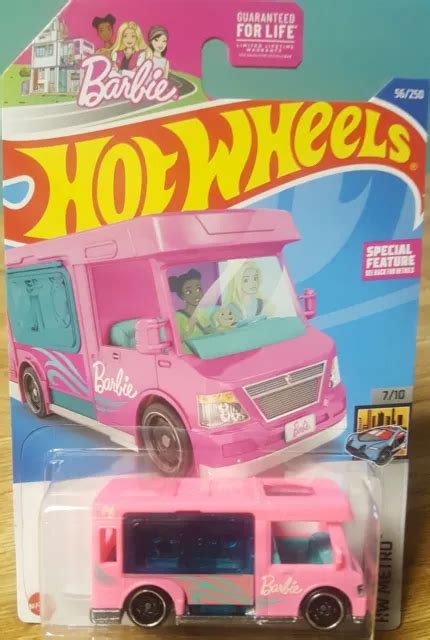 Hot Wheels Pink Barbie Dream Camper W Teal Interior Scale Hw