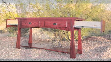 It's a simple table, but once finished and stained, looks just perfect behind a sofa. Gun Concealment Sofa Table by Top Secret Furniture-secret ...