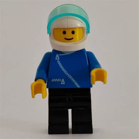 Lego Set Fig 000351 Man Blue Jacket With Zipper Black Legs White