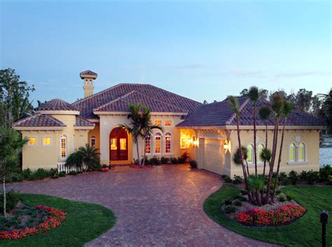 Florida Mediterranean Architecture Style House Plans Courtyards And