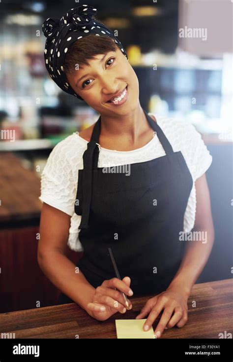Sincere Attractive Young Female African American Coffee Shop Owner