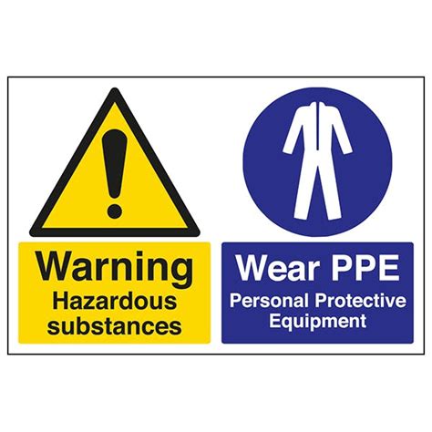 Warning Hazardous Substances Wear Ppe Safety Signs 4 Less