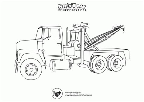 Tow Truck Drawing Flatbed Construction Coloring Pages Kids Trucks Cars