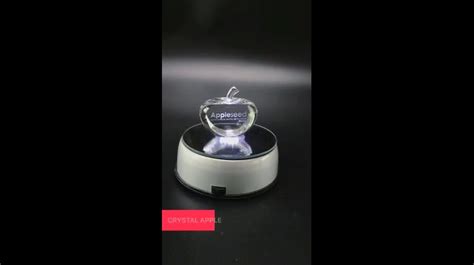 Silver Rotating Led Base Plastic Round Revolving Light Base For Crystal