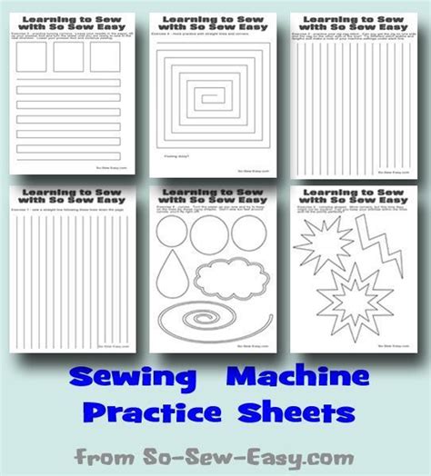 Printable Beginner Sewing 101 Printable Sewing Practice Sheets