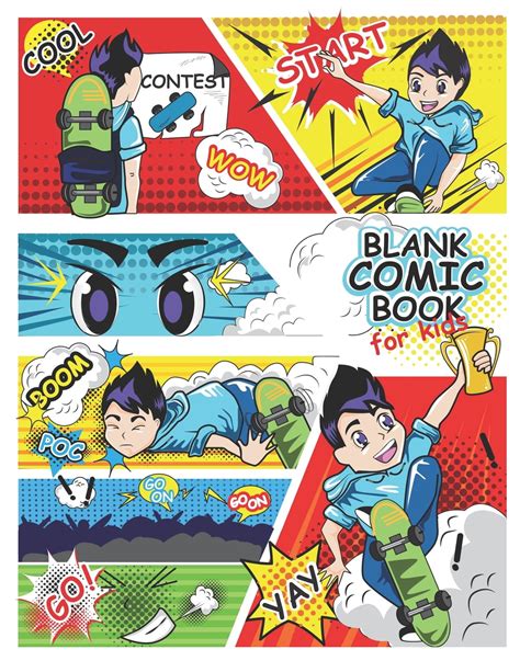 Blank Comic Book For Kids Write And Draw Your Own Comics 120 Blank