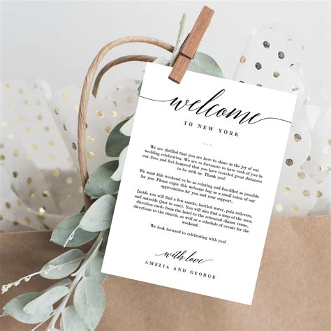 Wedding Welcome Card Template