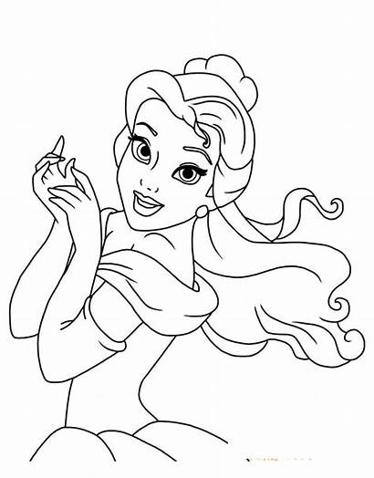 Belle Coloring Pages Princess Beast Beauty