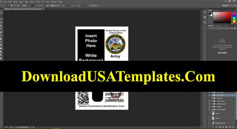 US Military ID Card Template Fake Army Editable PSD