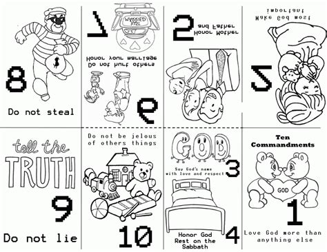 Kindergarten Ten Commandments Coloring Pages Coloring Home