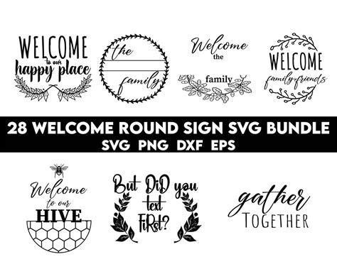Round Sign Svg Bundle Circle Sign Svg Porch Sign Svg Etsy Singapore