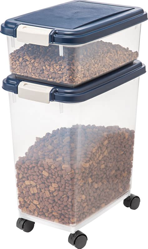 Iris Usa Airtight Pet Dog Or Cat Food And Treat Storage Container Combo