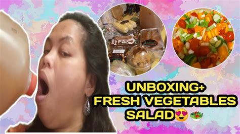 Unboxinghow To Make A Simple Vegetables Salad🥗super Easy And Healthy 😊