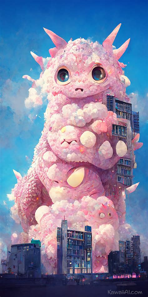 Cute Kaiju かわいい怪獣 Using Midjourney Ai Art Kawaii Prompt Stunning City