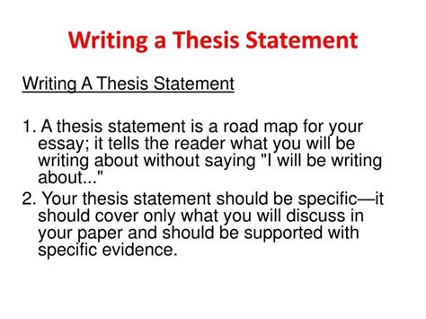 Thesis Statement Road Map Thesis Title Ideas For College