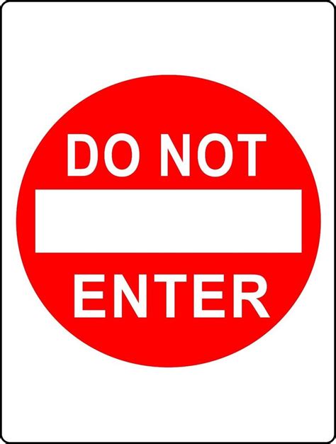 One Way Do Not Enter Sign Red Circle Traffic Sign Raod Sign